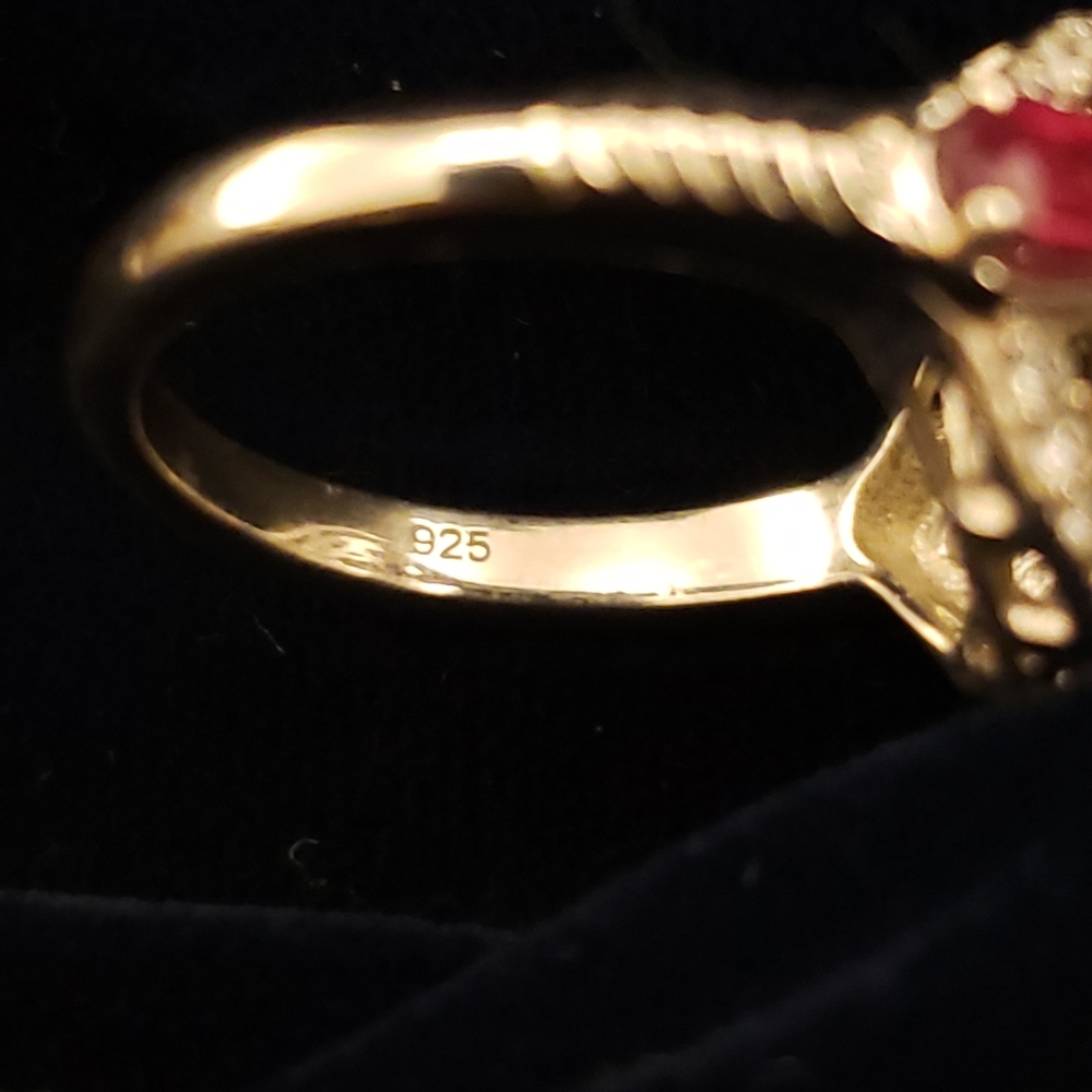 Citrine and ruby ring - Picture 3 of 5